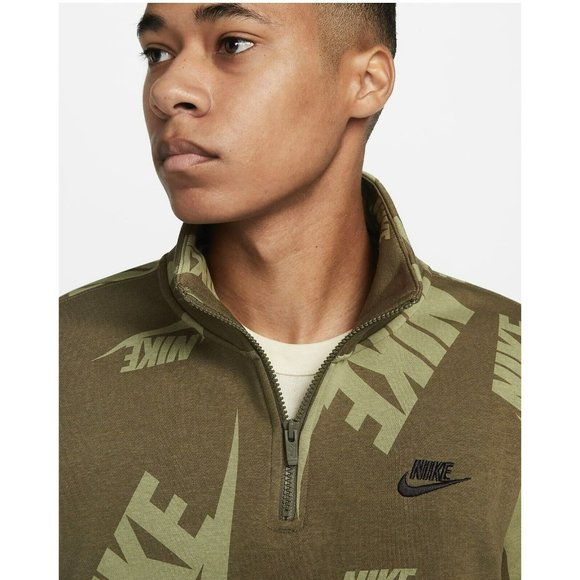 Nike Club Fleece Men's 1/4-Zip Top Medium Olive Green Size XLarge DQ5155 - Picture 4 of 4